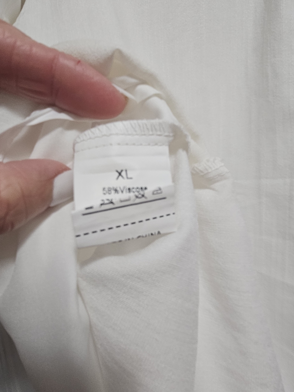 Women's White Viscose Blouse - XL